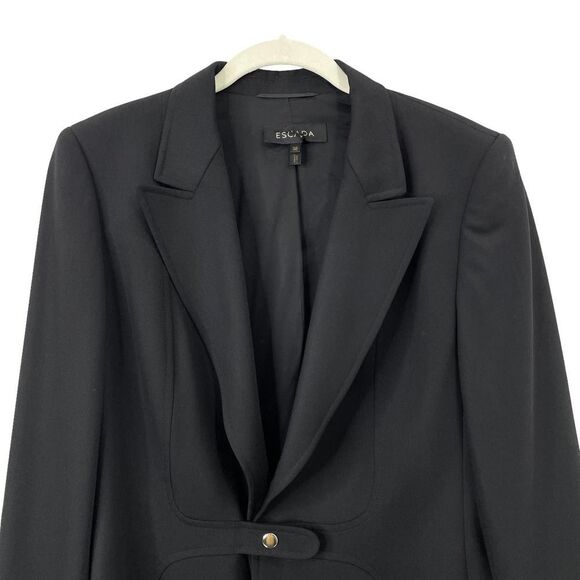 Escada wool blend black single button blazer Sz 38‎ Medium - Picture 4 of 12